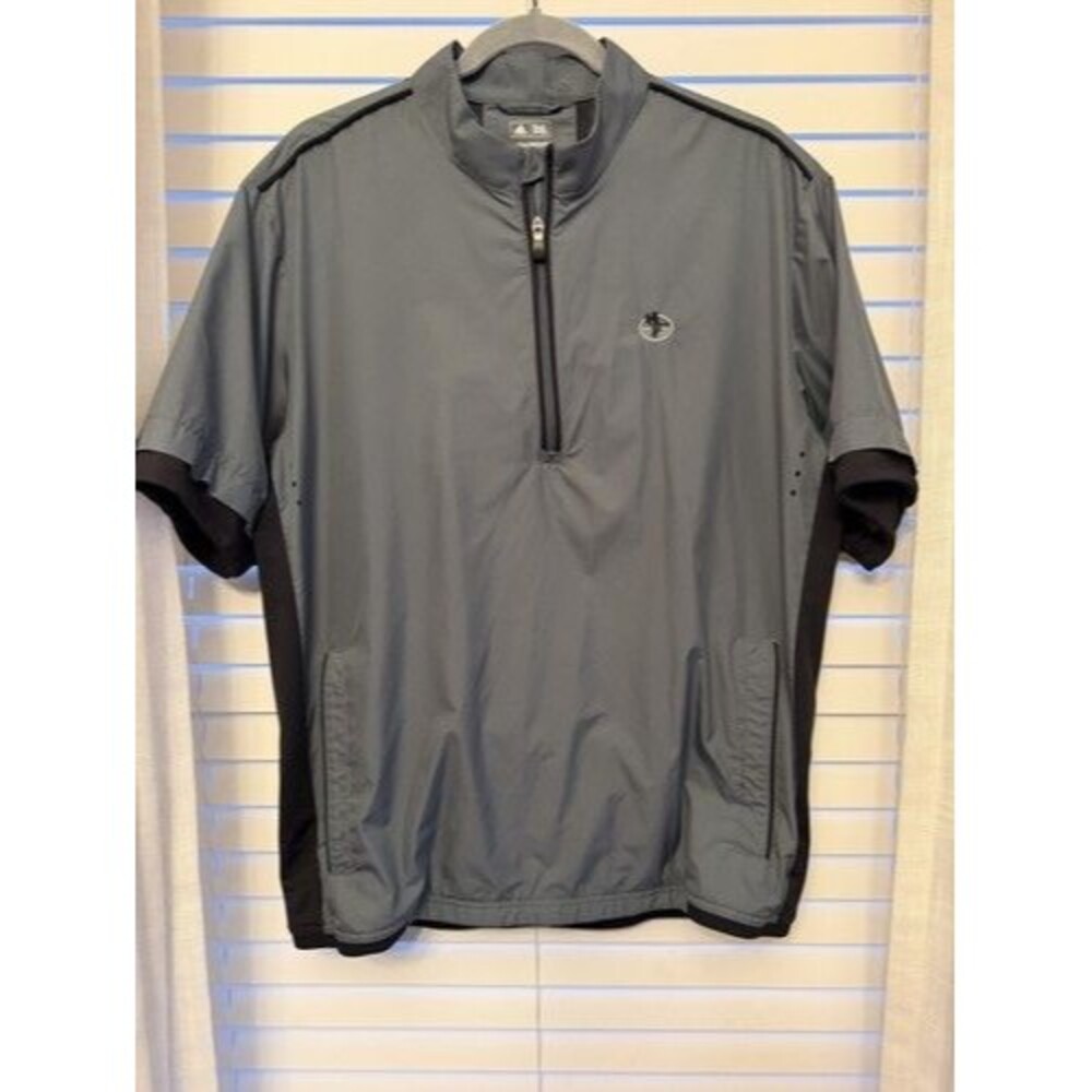 Adidas Golf ClimaProof Men's M Gray/Black  1/4 Zip Windbreaker Athletic Wear
